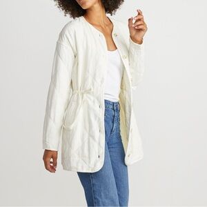 Marine Layer ivory quilted tiff relaxed fit jacket